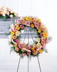 Vibrant Sympathy Wreath -A local Pittsburgh florist for flowers in Pittsburgh. PA